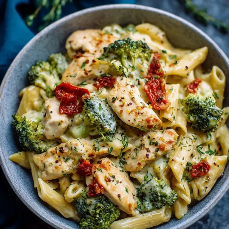 Cremige Hähnchen Brokkoli Pasta