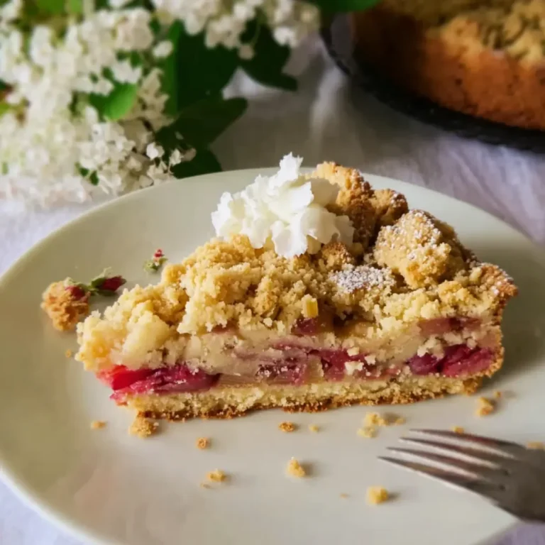 Deutscher Rhabarber Streuselkuchen