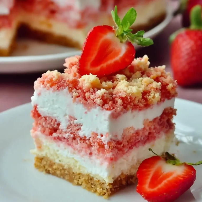 Erdbeer Crunch Poke Kuchen
