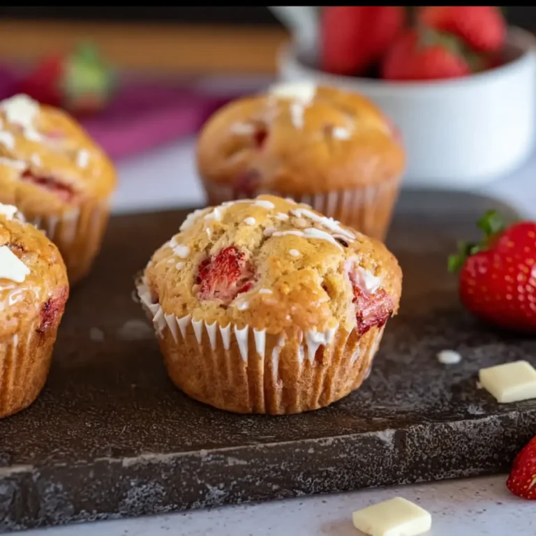 Erdbeer Muffins mit weißer Schokolade