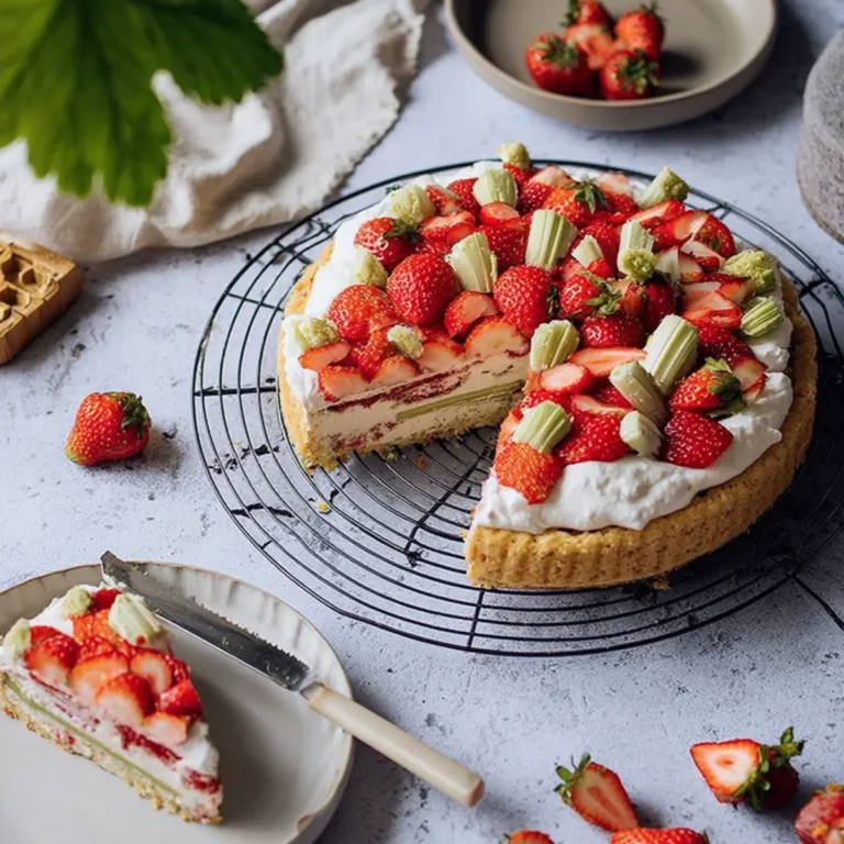 Erdbeer Rhabarber Vanille Kuchen