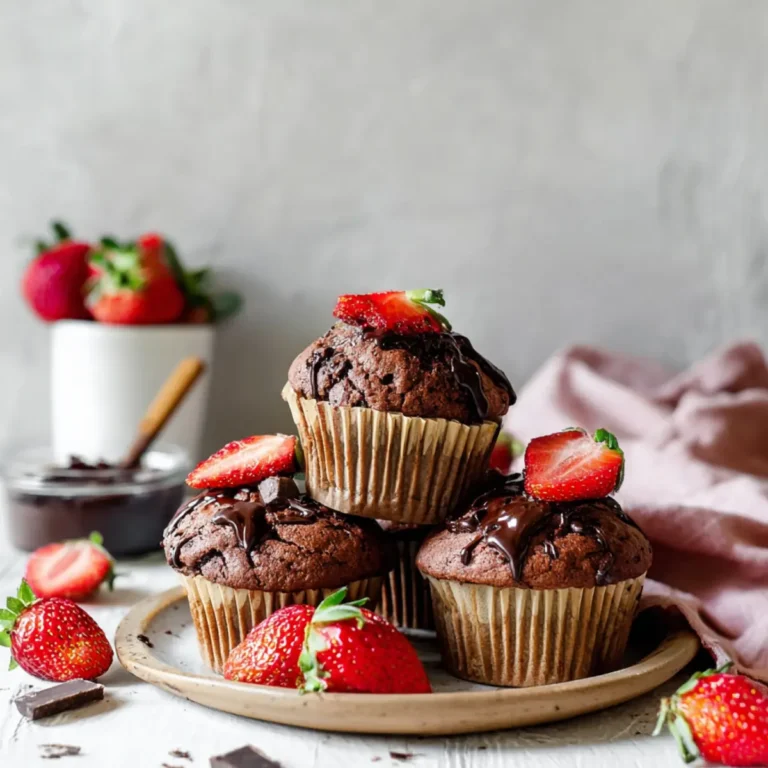 Erdbeer Schoko Muffins mit doppelt Schoko