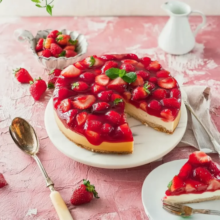 Erdbeerkuchen mit Pudding