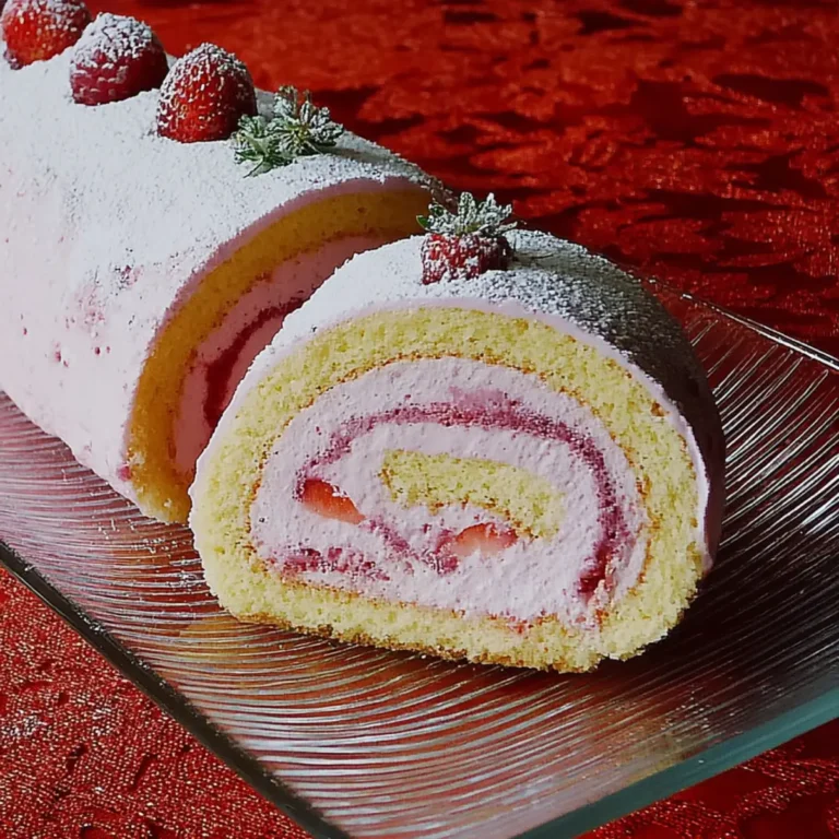 Erdbeermousse Roulade