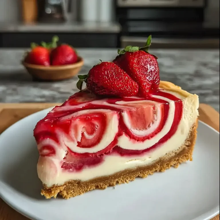 Erdbeerwirbel Käsekuchen