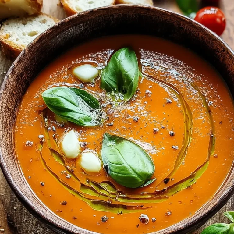 Geröstete Tomaten Basilikum Suppe