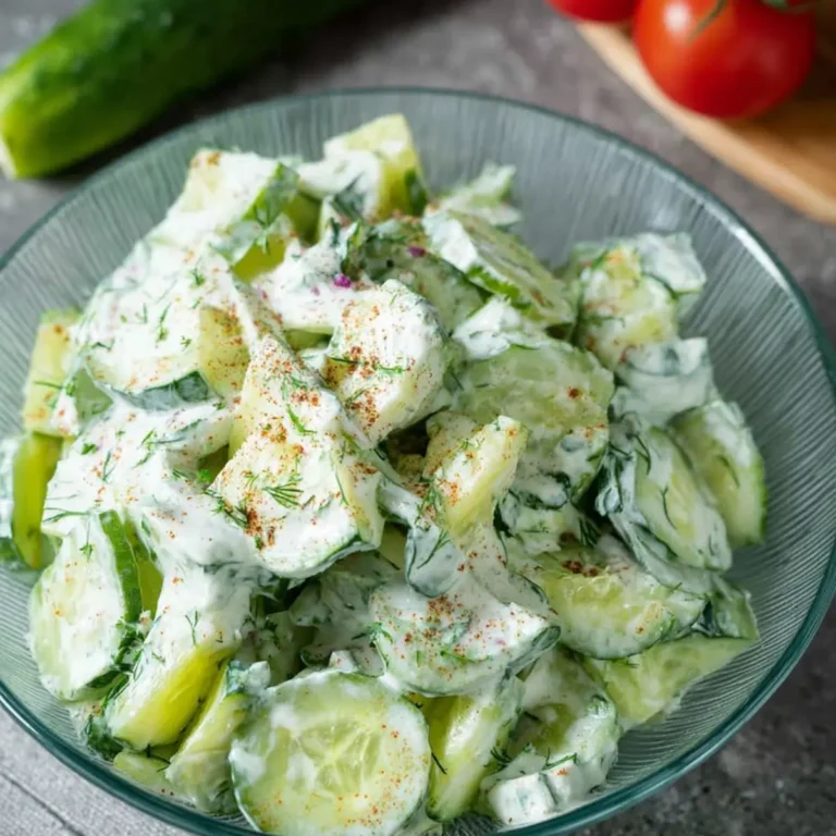 Gurkensalat mit Joghurt Dressing