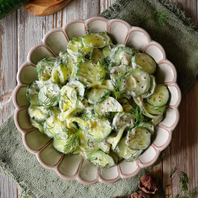 Gurkensalat mit Schmand und Dill