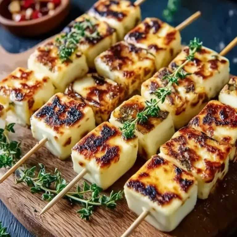 Halloumi Spieße mit Zitrone & Thymian