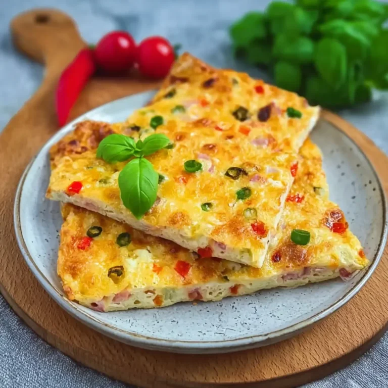 Herzhafter Ofenpfannkuchen mit Schinken und Käse