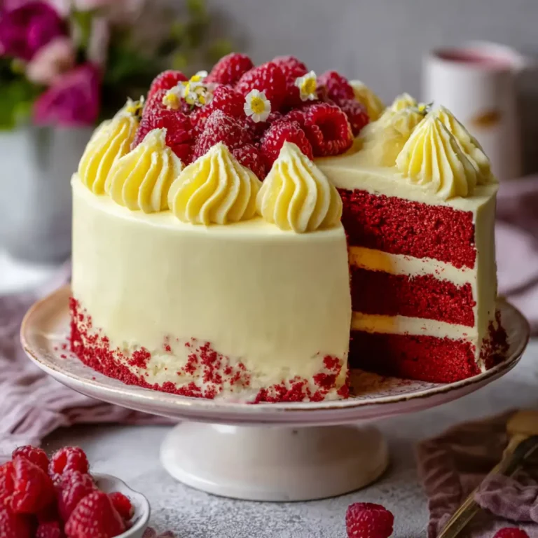 Himbeerkuchen mit Zitronen Buttercreme