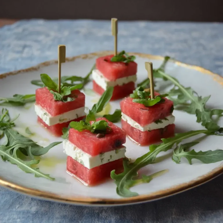 Häppchen mit Wassermelone und Feta