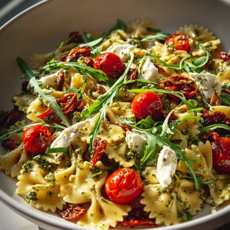 Mediterraner Nudelsalat mit Pesto