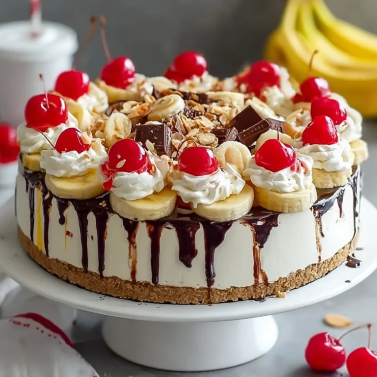 No Bake Banana Split Cheesecake