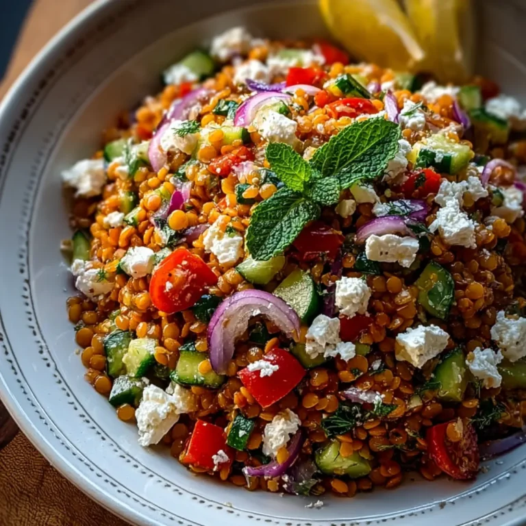 Orientalischer Rote Linsensalat mit Feta