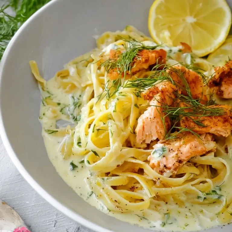 Pasta mit Lachs an Zitronensauce