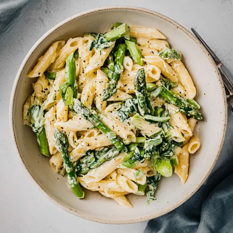 Pasta mit grünem Spargel Alfredo Art
