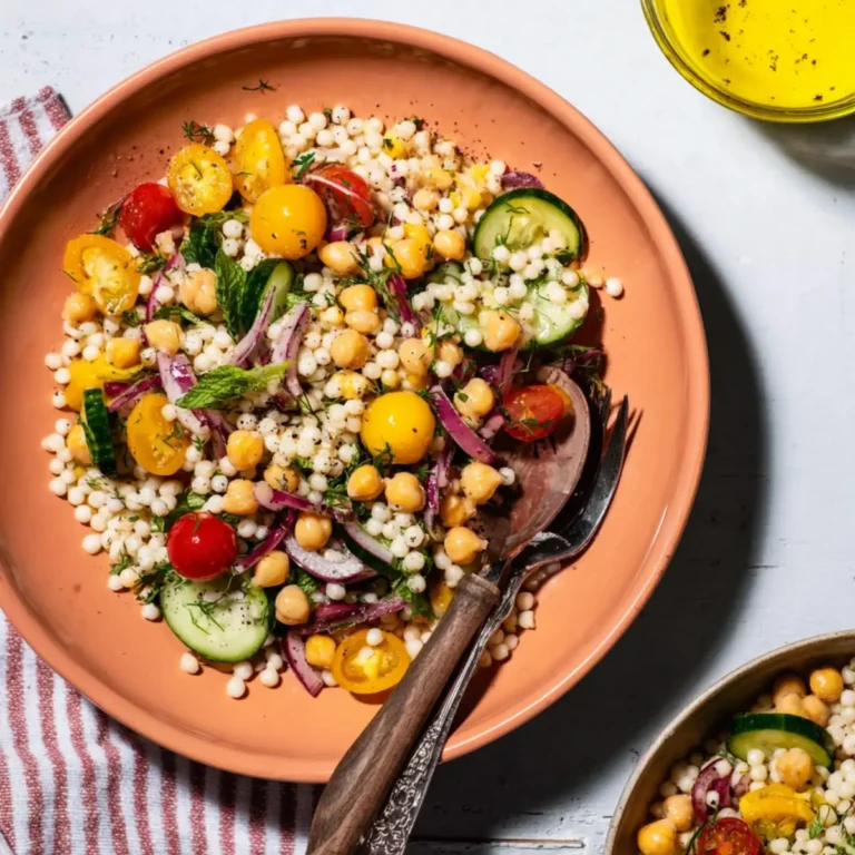 Perlcouscous Salat mit Kichererbsen