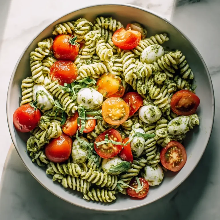 Pesto Nudelsalat mit Kirschtomaten