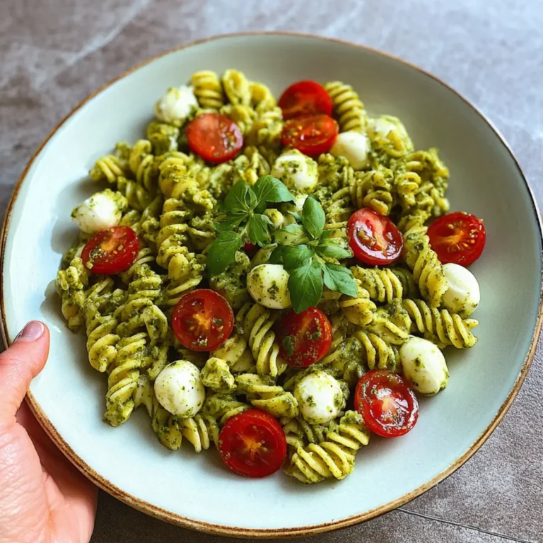 Pesto Nudelsalat mit Tomaten und Mozzarella