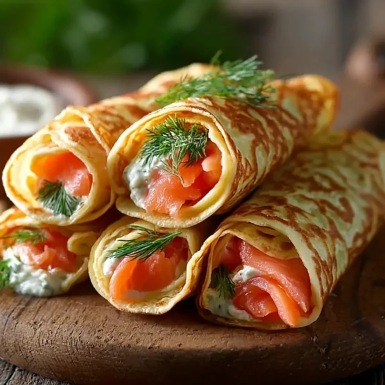 Pfannkuchen Wraps mit Lachs & Frischkäse