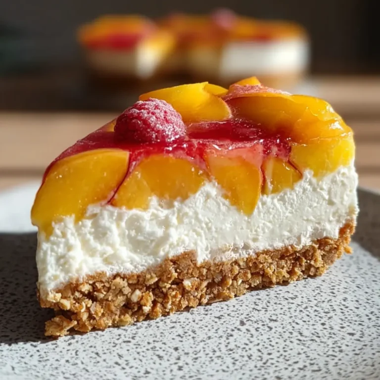 Pfirsichtorte ohne Backen mit Keksboden