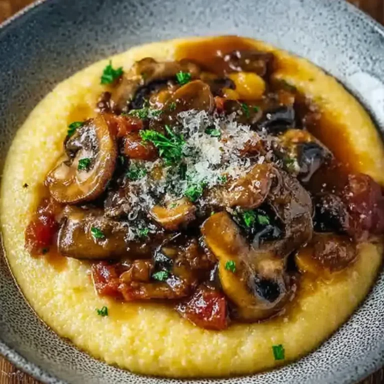 Pilzragout mit Parmesan Polenta