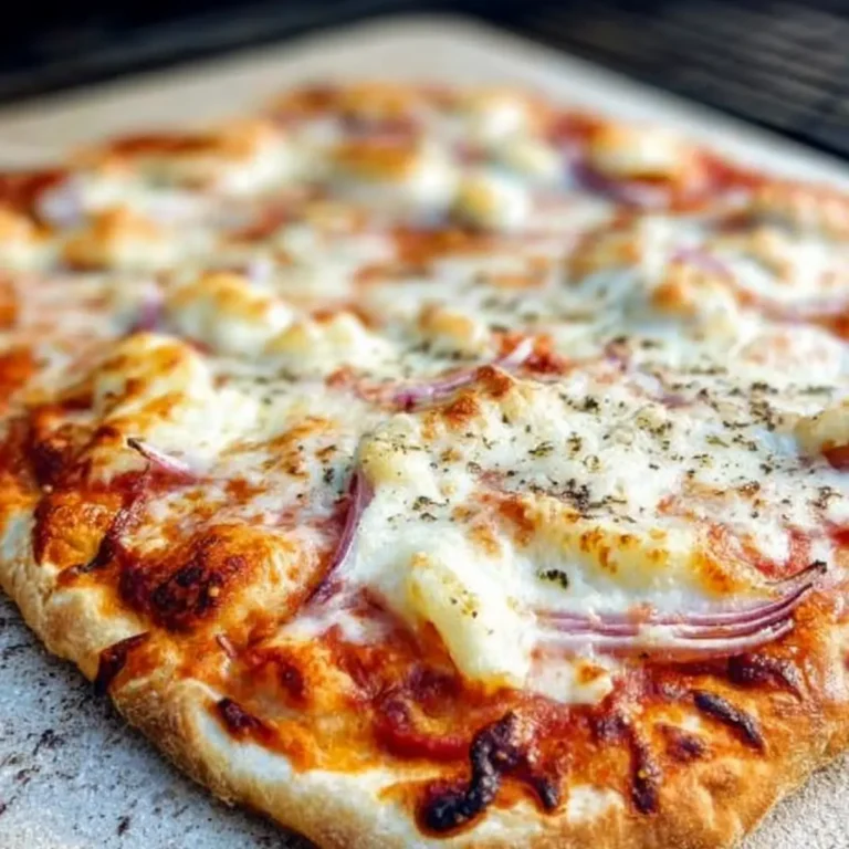 Pizza vom Pizzastein auf dem Gasgrill