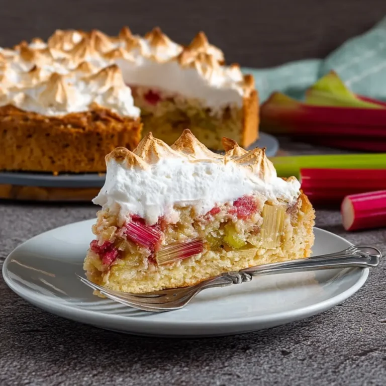Rhabarberkuchen mit Baiser