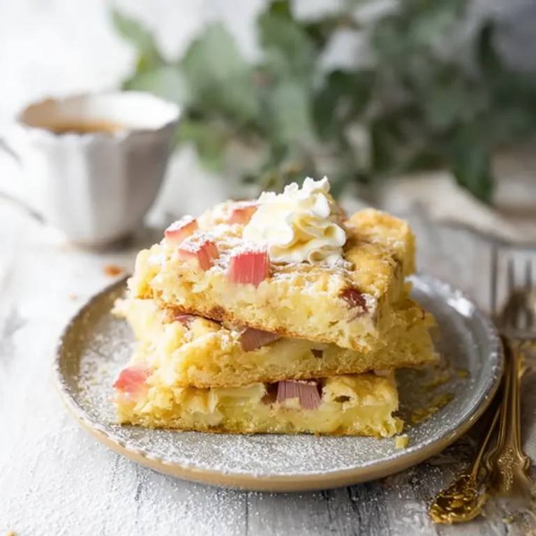 Rhabarberkuchen mit Schmandguss vom Blech