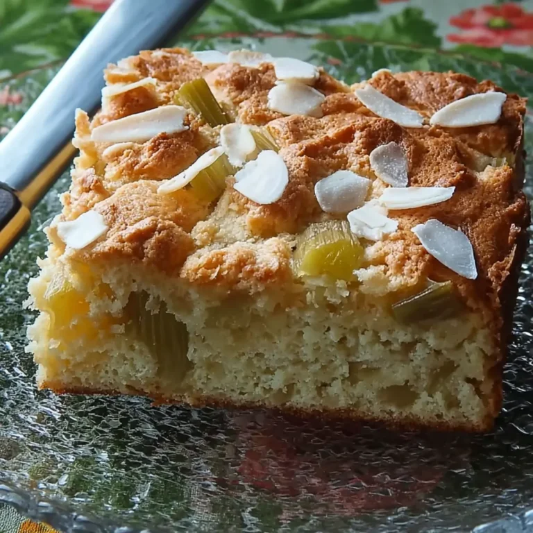 Rhabarberkuchen mit Schmandhaube