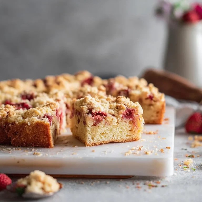 Rhabarberkuchen mit Streuseln vom Blech
