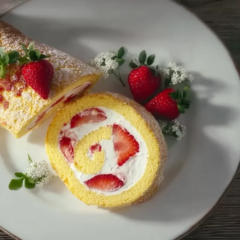 Roulade mit Erdbeerfüllung