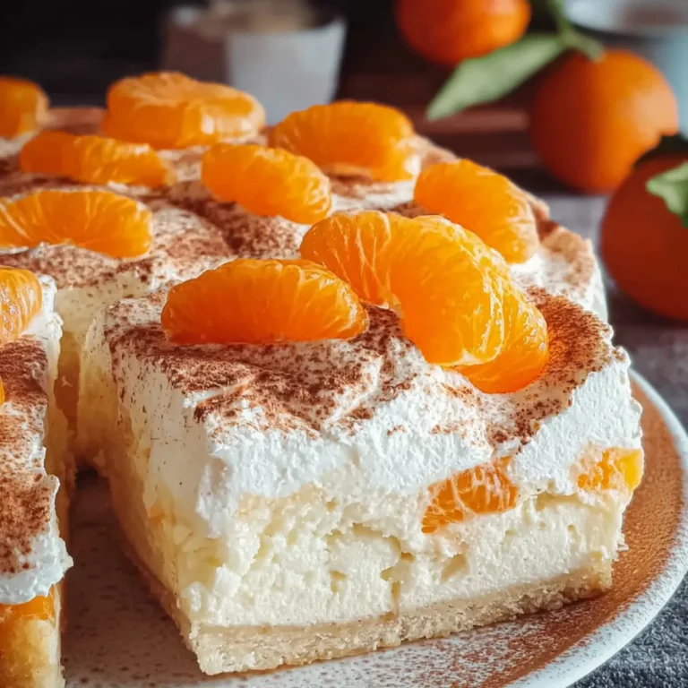 Schmandkuchen vom Blech mit Mandarinen