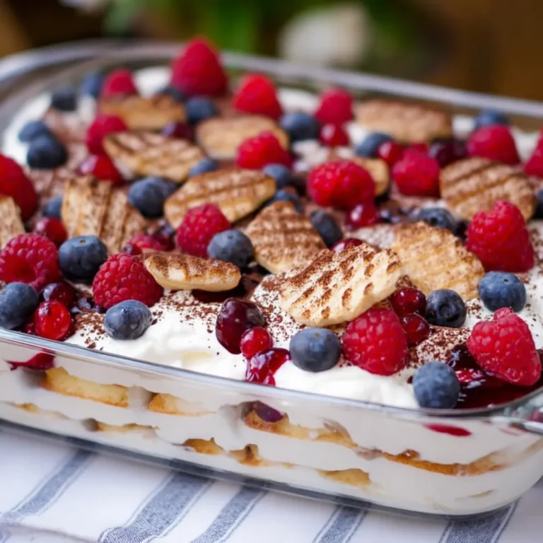 Schokokuss Nachtisch mit Quark und Beeren