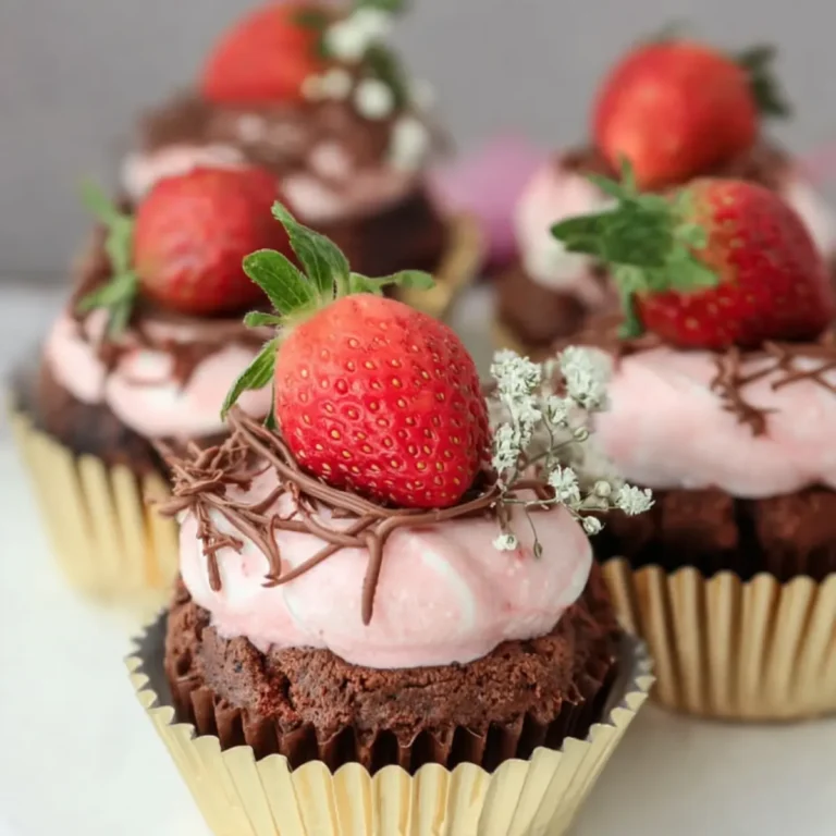 Schokoladen Erdbeer Cupcakes