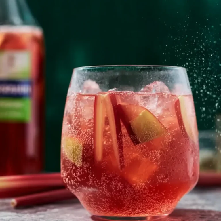 Sprudelndes Rhabarbergetränk ohne Alkohol