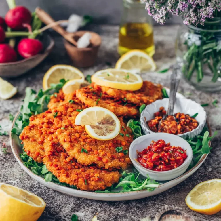 Vegane Schnitzel aus roten Linsen