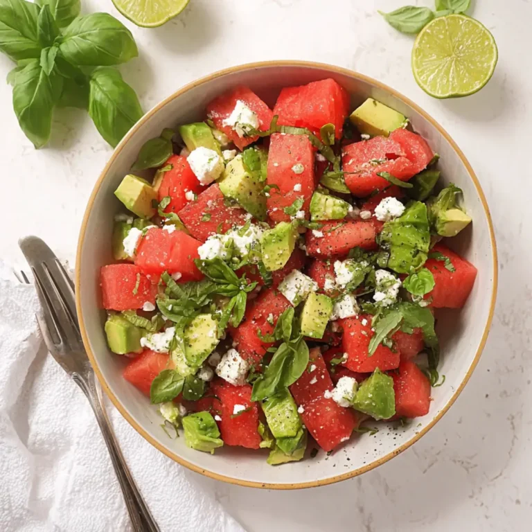 Wassermelonensalat mit Feta und Avocado