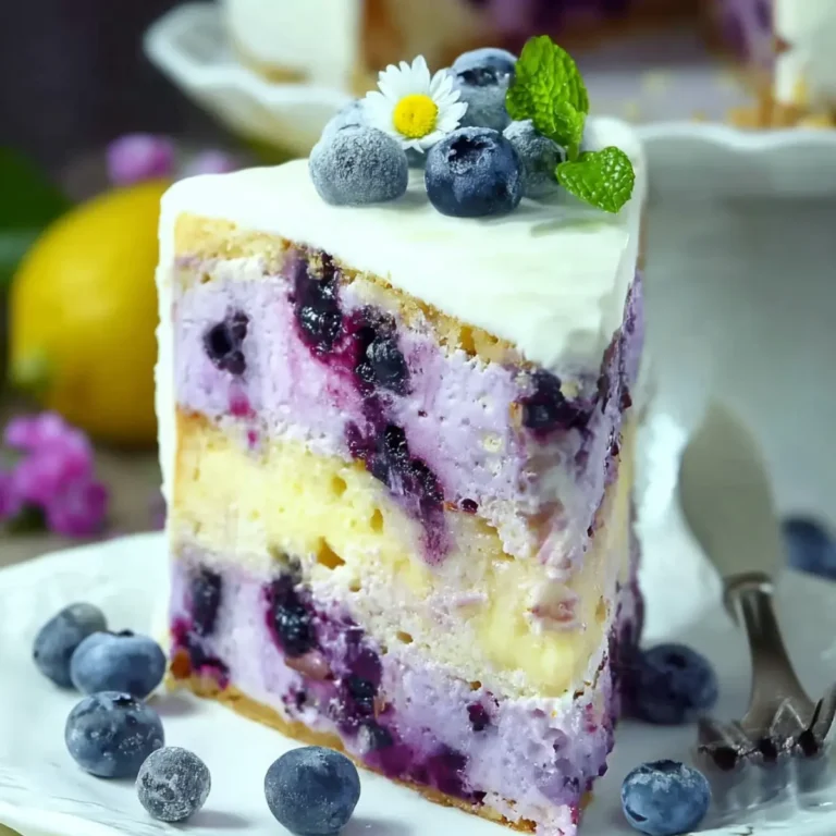 Zitronen Blaubeer Cheesecake Kuchen