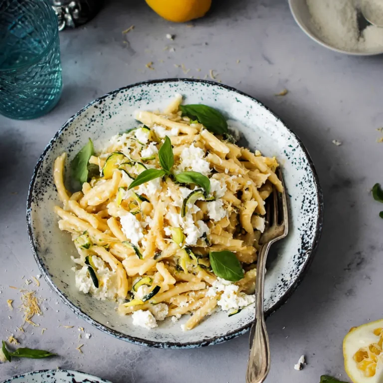 Zitronenpasta mit Ricotta und Zucchini