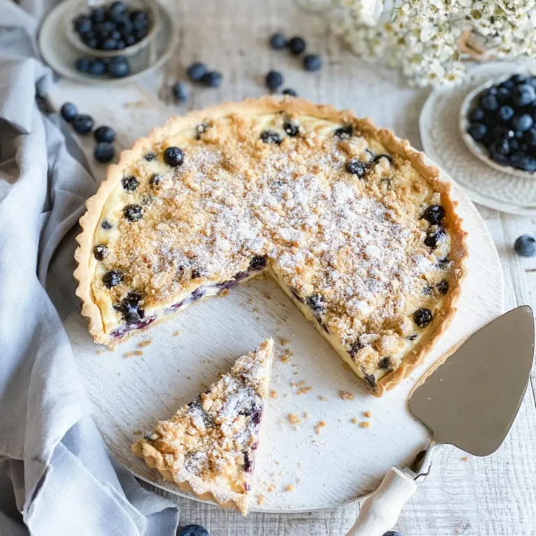 Blaubeer Tarte mit Vanille Schmand und Streuseln