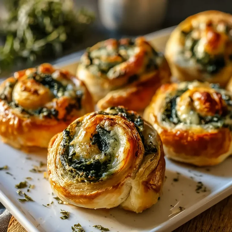 Blätterteig Schnecken mit Spinat & Käse
