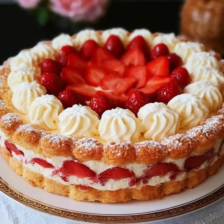 Erdbeer Rhabarber Baisertorte