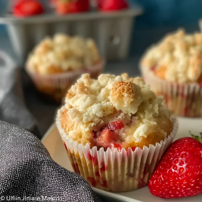Erdbeer Rhabarber Streusel Muffins