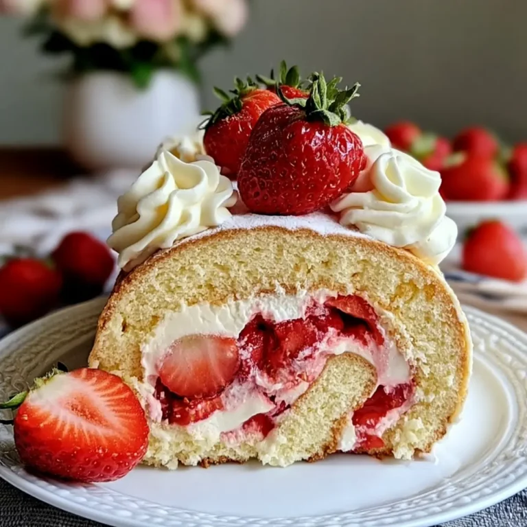 Erdbeer Shortcake Cheesecake Rolle