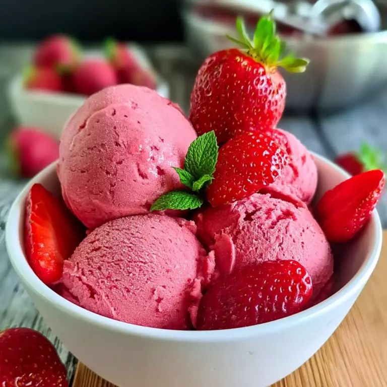 Erdbeersorbet ohne Eismaschine