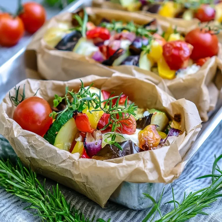 GEMÜSE PÄCKCHEN MIT MOZZARELLA FÜR DEN GRILL