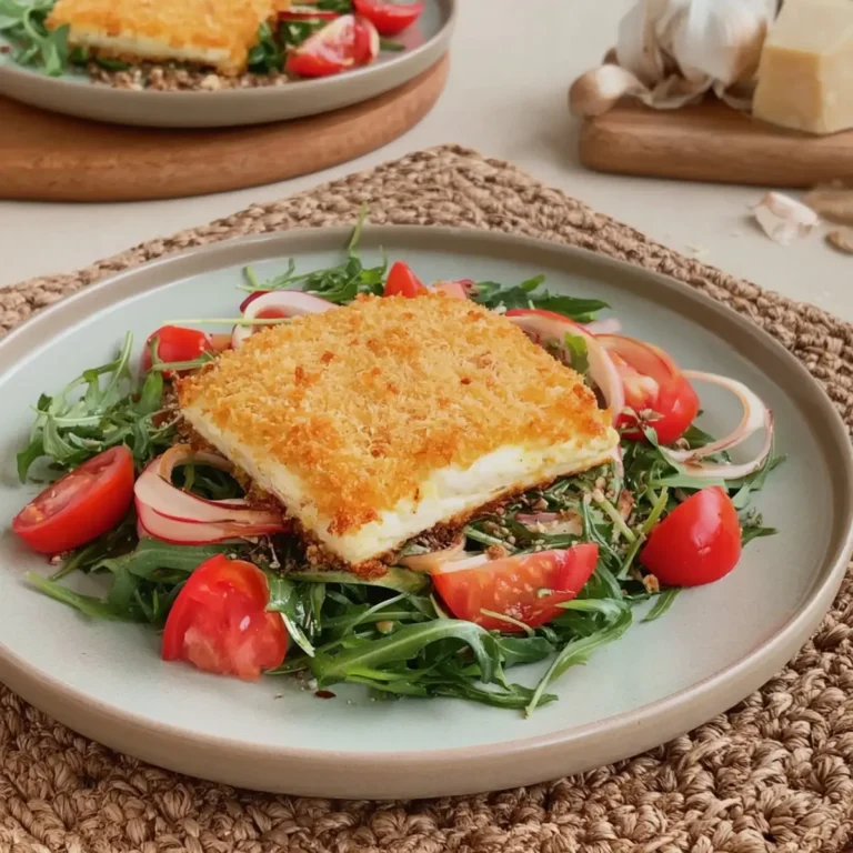Gebackener Feta auf Rucolasalat