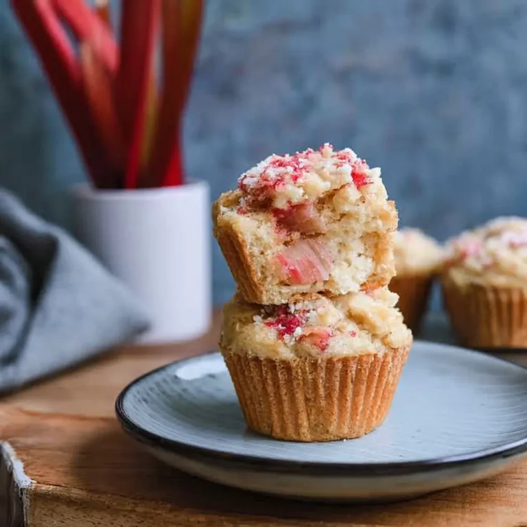 Glutenfreie und vegane Rhabarber Muffins